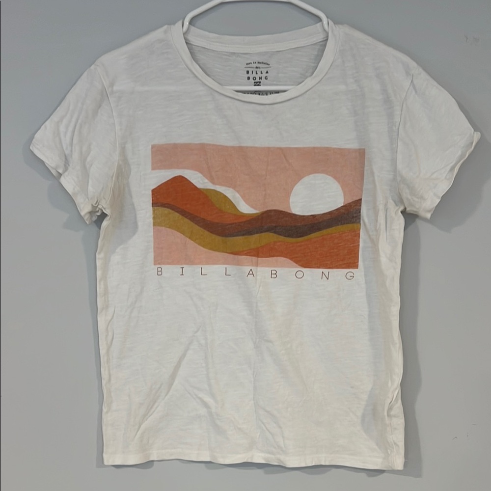 Billabong White Tee with Multicolor Graphic